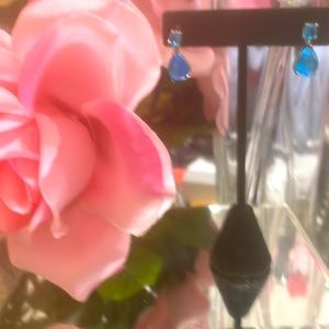 London Blue Topaz Austrian crystals earrings